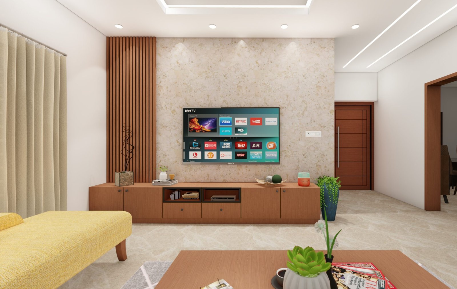 1 . LIVING ROOM - TV UNIT