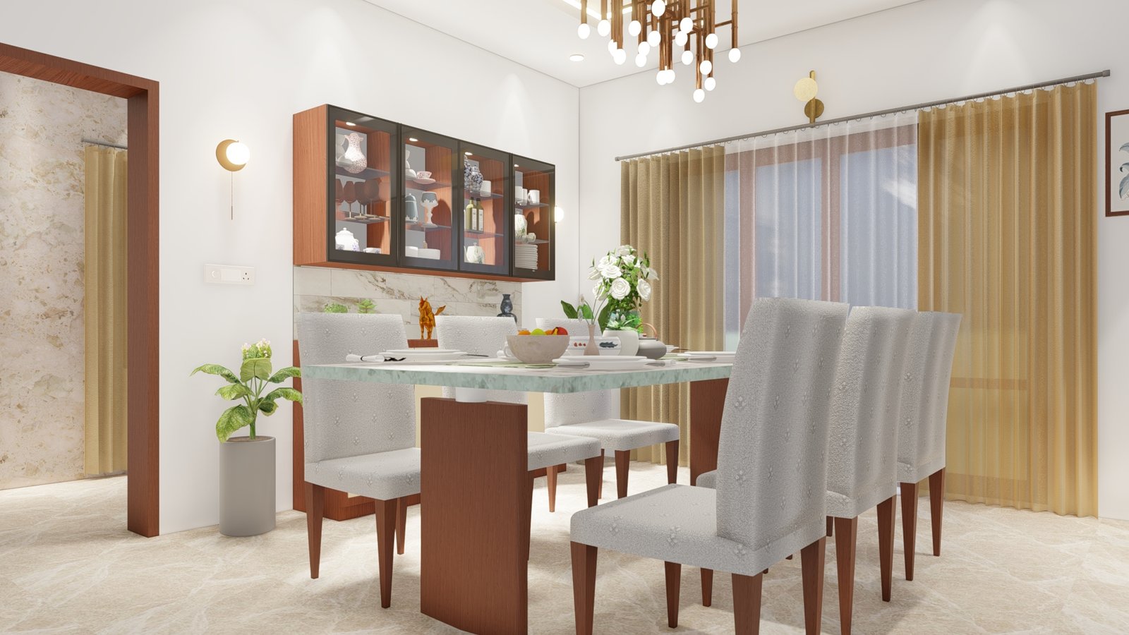 4 . DINING AREA WITH UPDATED CROCKERY UNIT